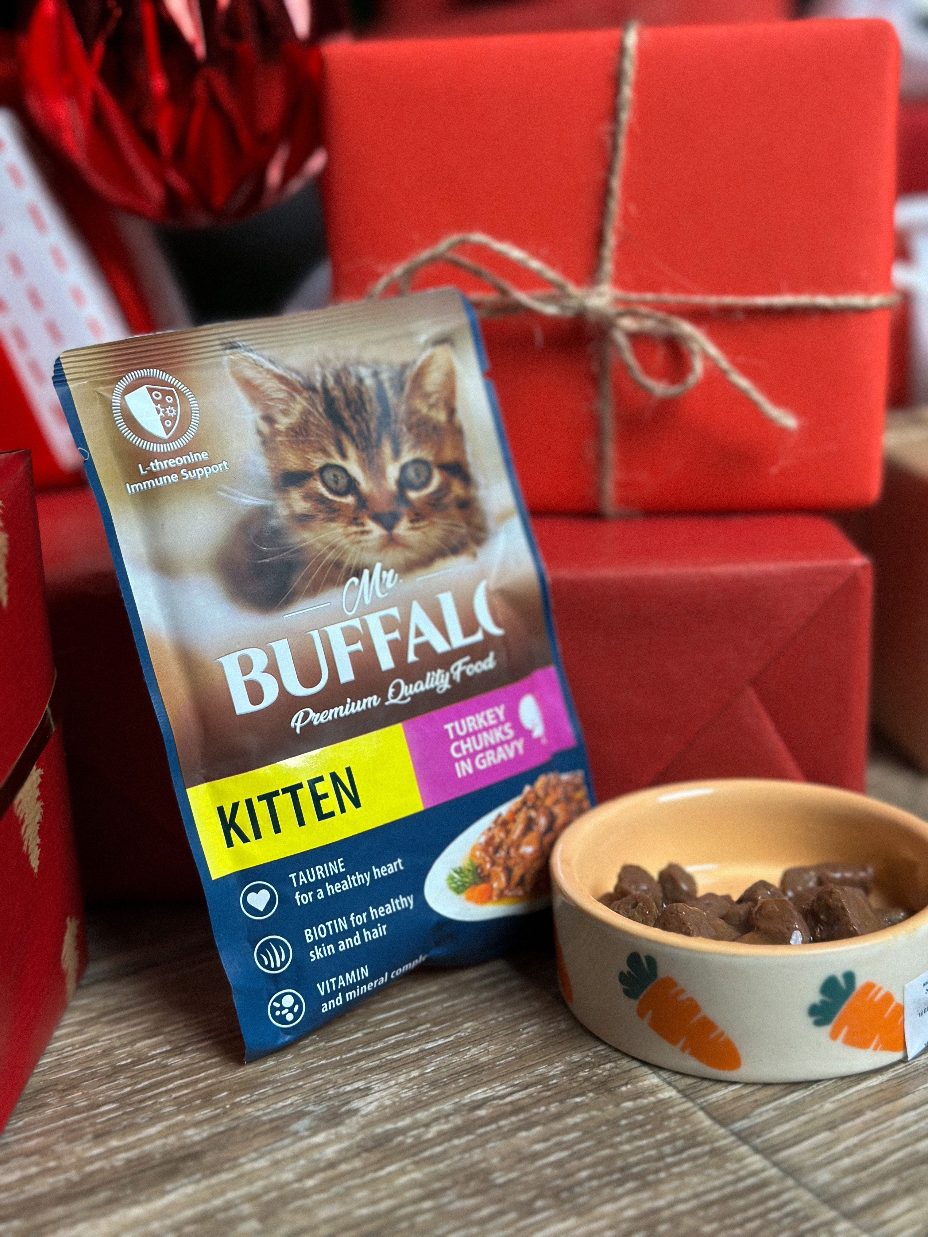 Mr.Buffalo пауч для котят в соусе Индейка на пару 85г фото, цены, купить
