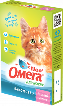  ОМЕГА NEO+ Витамины Веселый Малыш для котят 60шт фото, цены, купить