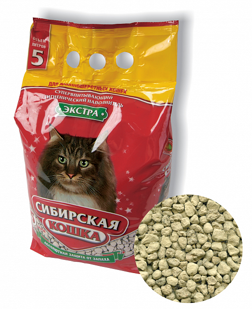 Сибирская Кошка "Экстра" 5л (впитывающий) для длинношерстных фото, цены, купить