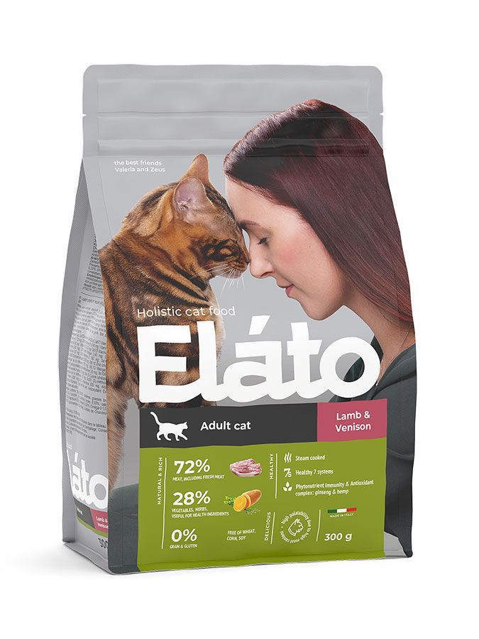 Elato Holistic с олениной и ягненком для кошек 300г фото, цены, купить