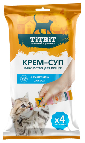 TiTBiT Крем-суп с кусочками лосося 4*10г фото, цены, купить