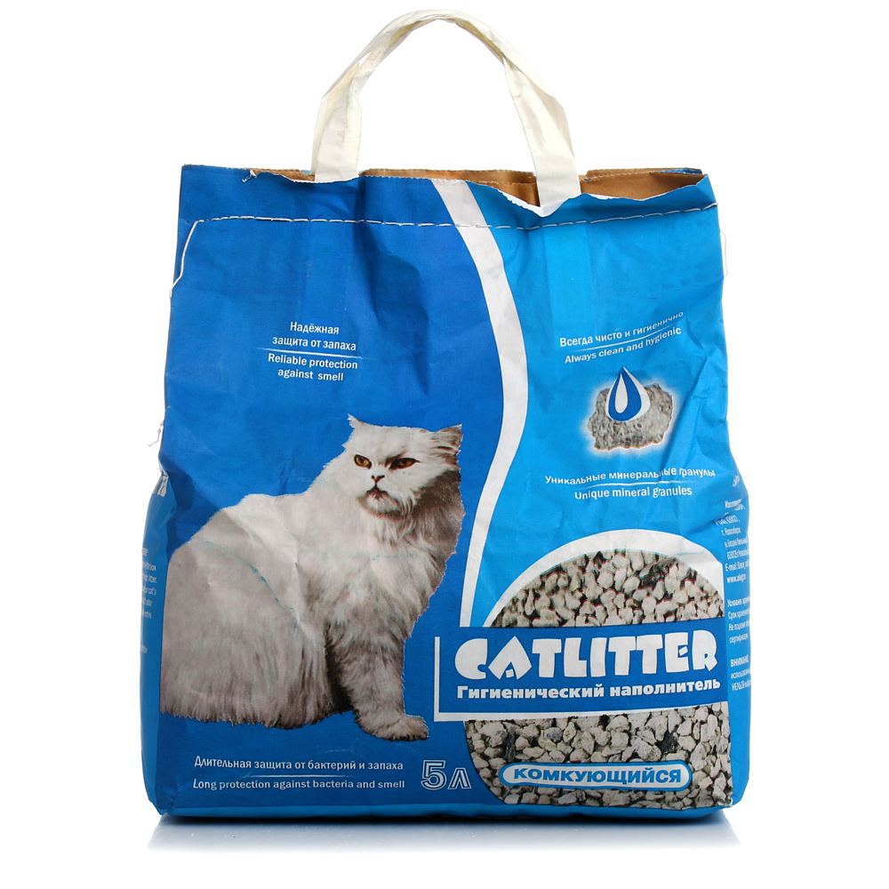 Наполнитель  CAT LITTER 5л, комкующийся 1,4-2,4 фракция фото, цены, купить