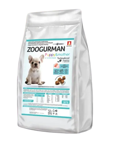 Zoogurman Puppy&Mother  для щенков, беременных и кормящих  ср/мелк пород индейка с треской 1,2кг фото, цены, купить