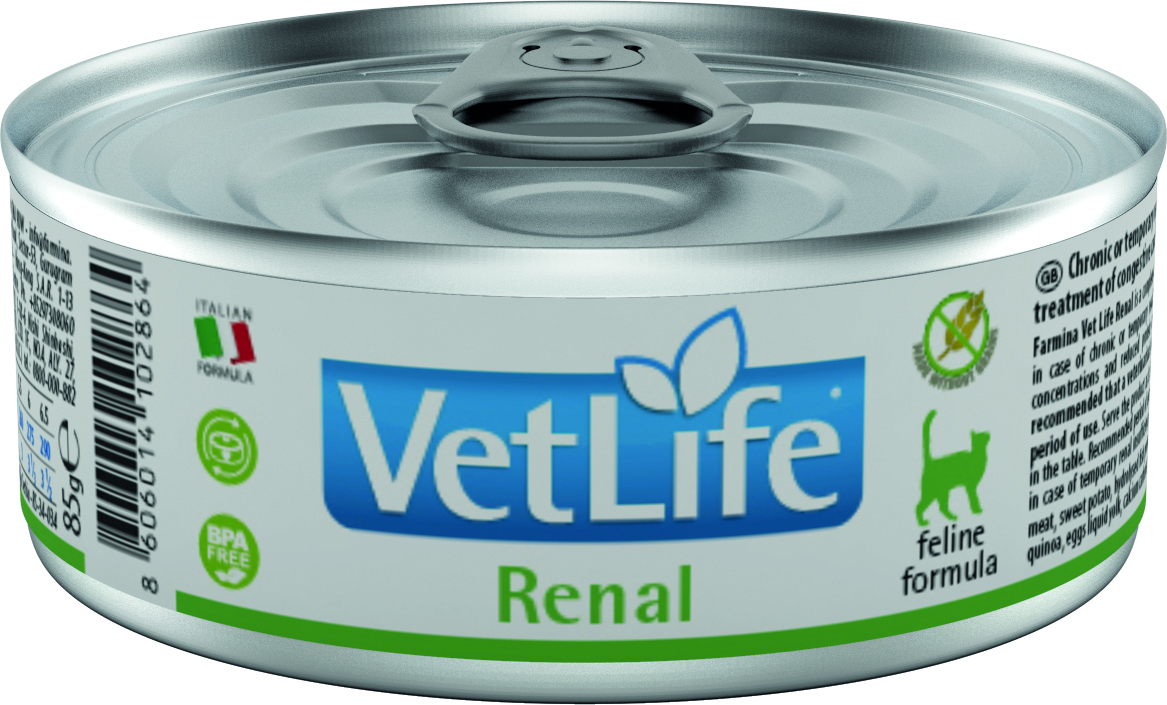 Farmina VetLife  Renal Консервы паштет 85г при болезнях почек у кошек фото, цены, купить