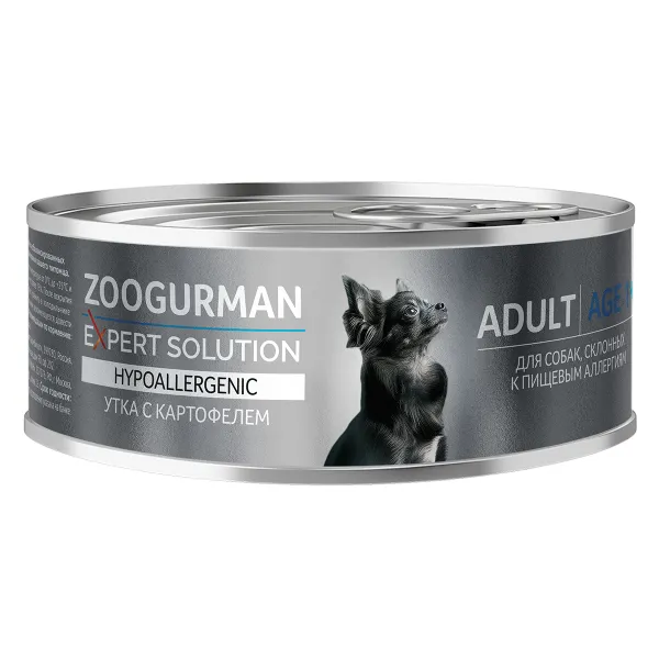 Zoogurman EXPERT Solution Hypoallergenic консервы 100г, утка с картофелем  фото, цены, купить