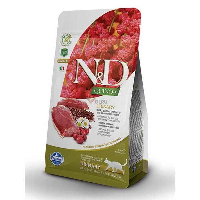 Farmina N&D QUINOA Urinary Duck с уткой для профилактики мочекаменной болезни у кошек 1,5кг фото, цены, купить