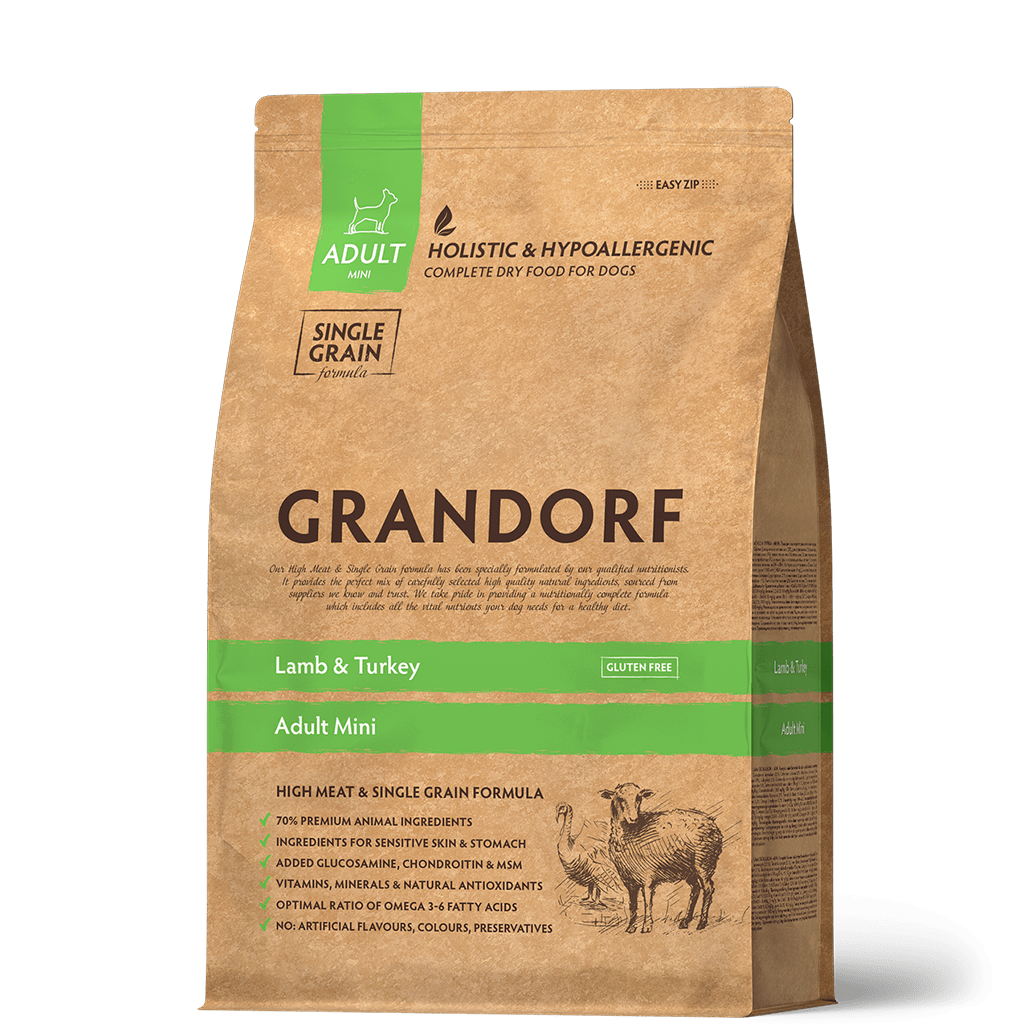 GRANDORF MINI низкозерновой с ягненком, индейкой для собак мелких пород 3кг фото, цены, купить