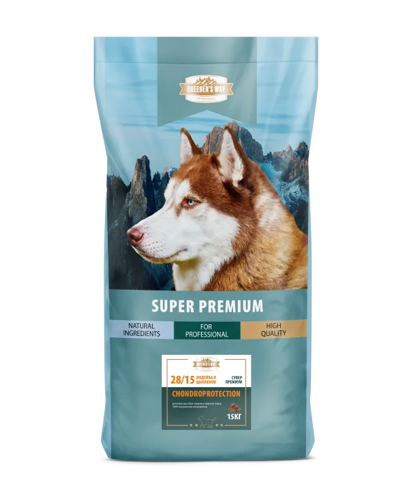 Breeder's Way Chondroprotection сухой корм для собак индейка, цыпленок 15кг фото, цены, купить