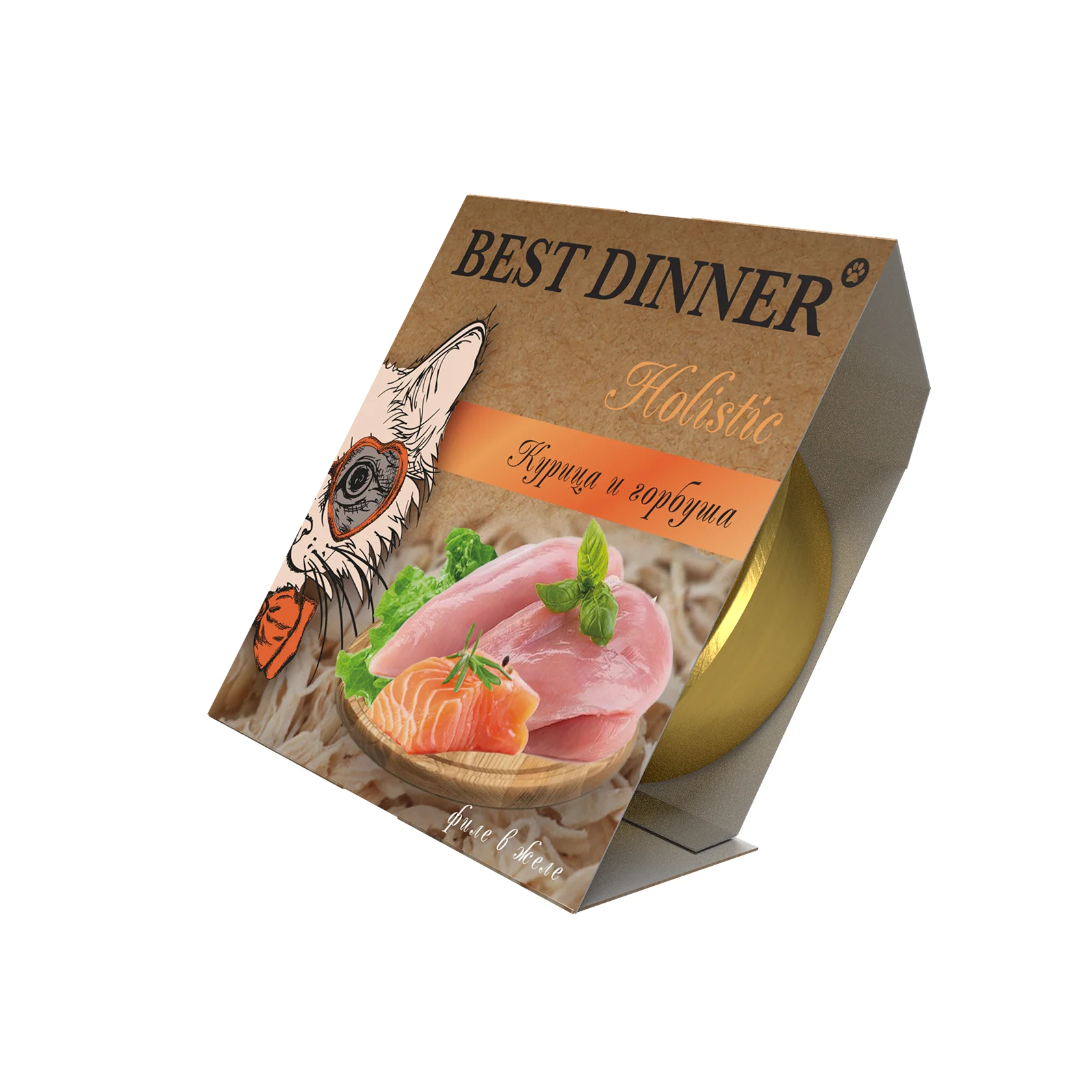 Best Dinner Holistic для стерилизованных кошек, желе "Курица и горбуша" 75г ламистер  фото, цены, купить