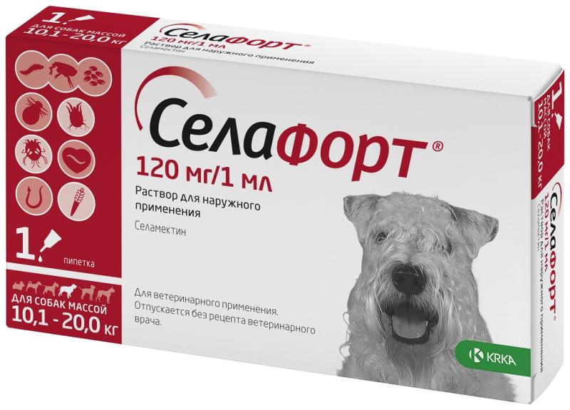  Селафорт  (1пип*120мг/1мл) 10,1-20кг капли на холку для собак фото, цены, купить