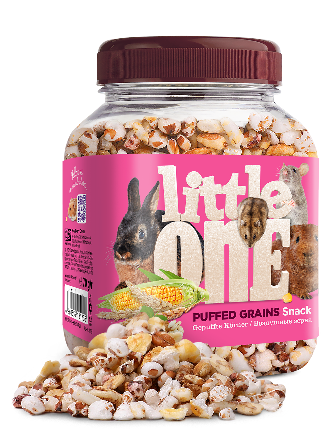 Лакомство Little One для грызунов 70г Воздушные Зерна  фото