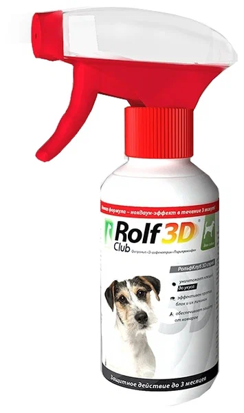 Спрей от клещей и насекомых RolfClub 3D, для собак, 200 мл фото, цены, купить