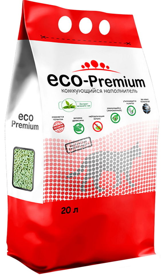 Наполнитель ECO Premium Зеленый чай древесный, 20л-7,6кг фото, цены, купить