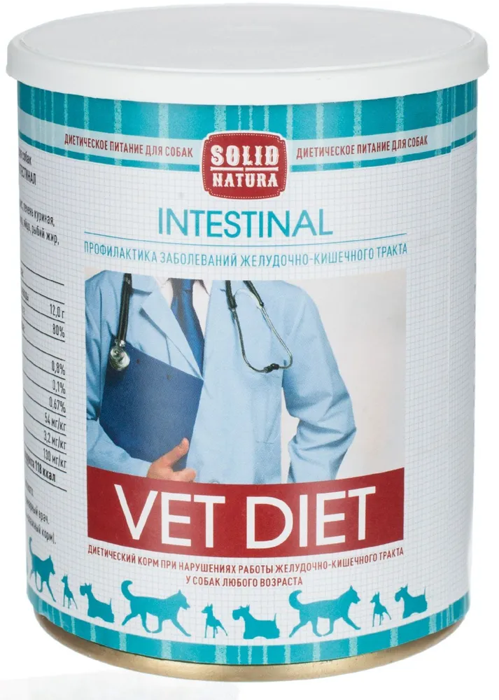 Solid Natura VET Intestinal консервы при нарушениях ЖКТ для собак индейка/курица  340г фото, цены, купить