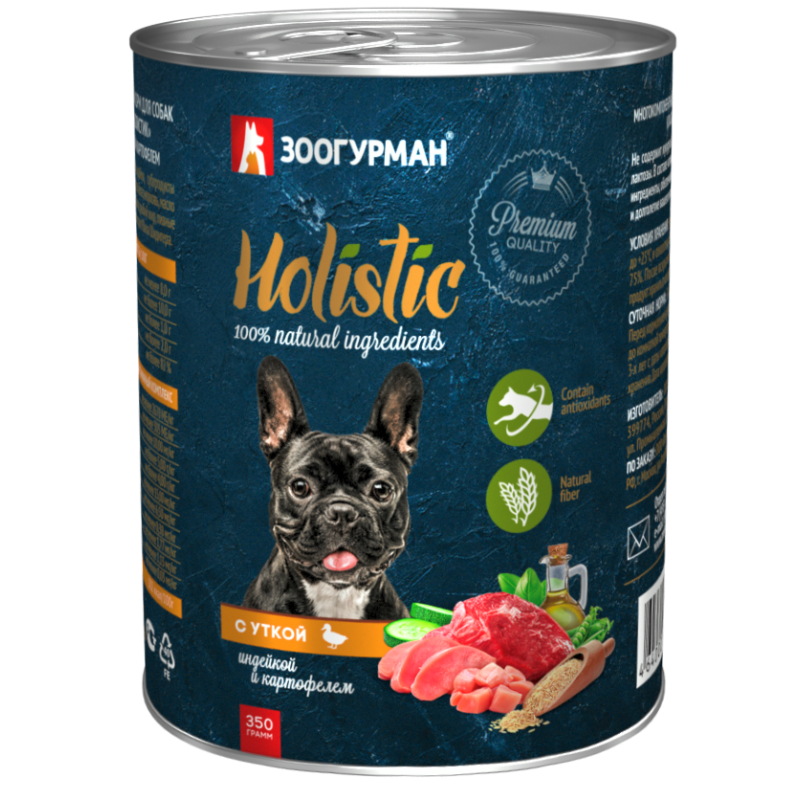 Зоогурман консервы Holistic ж/б 350г Утка/Индейка/Картофель  фото, цены, купить