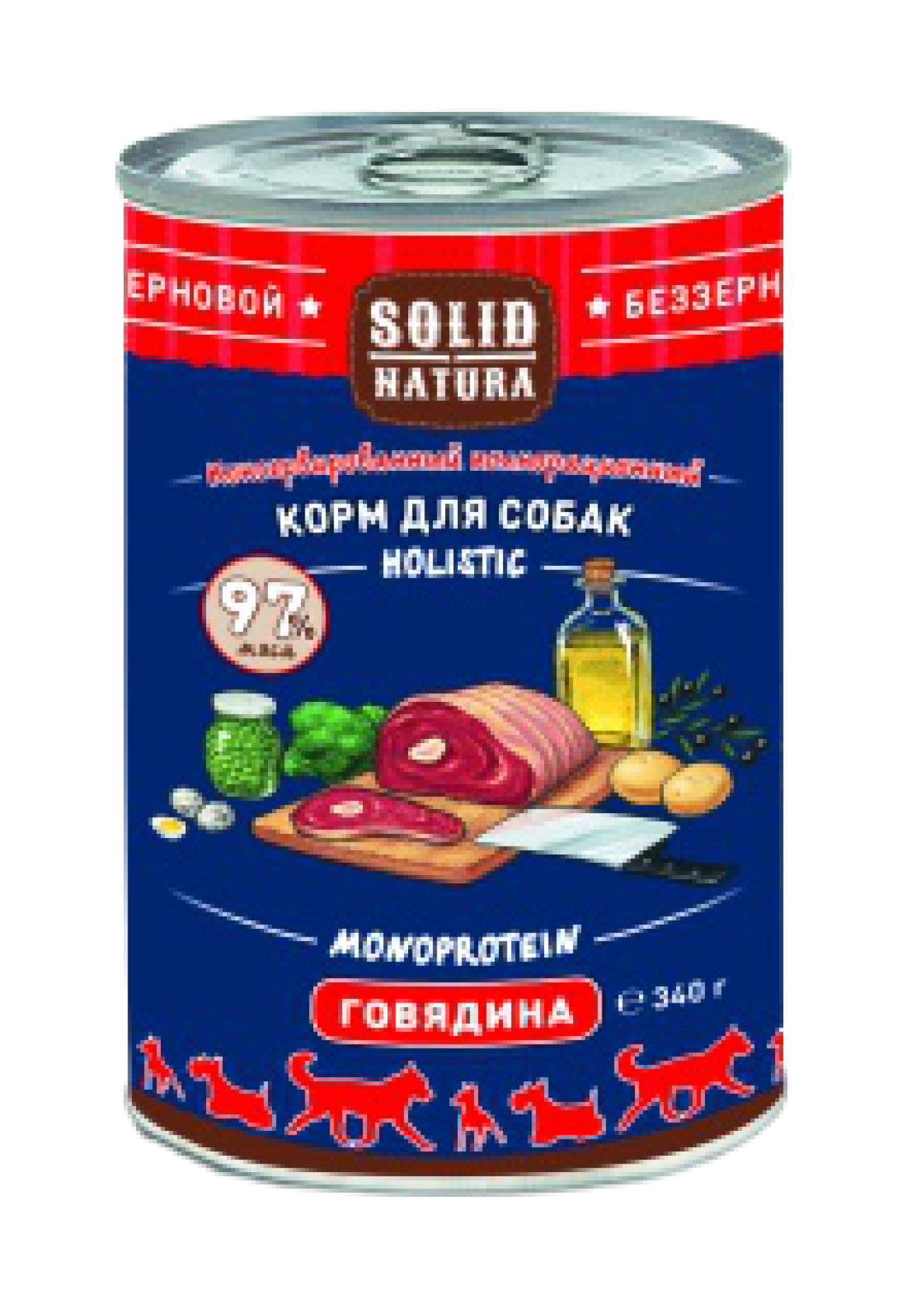 Solid Natura Holistic консервы для собак с говядиной 340г фото, цены, купить