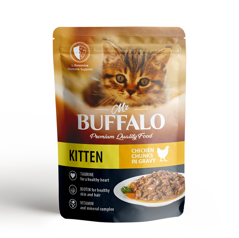 Mr.Buffalo пауч для котят в соусе Нежный Цыплёнок 85г фото, цены, купить