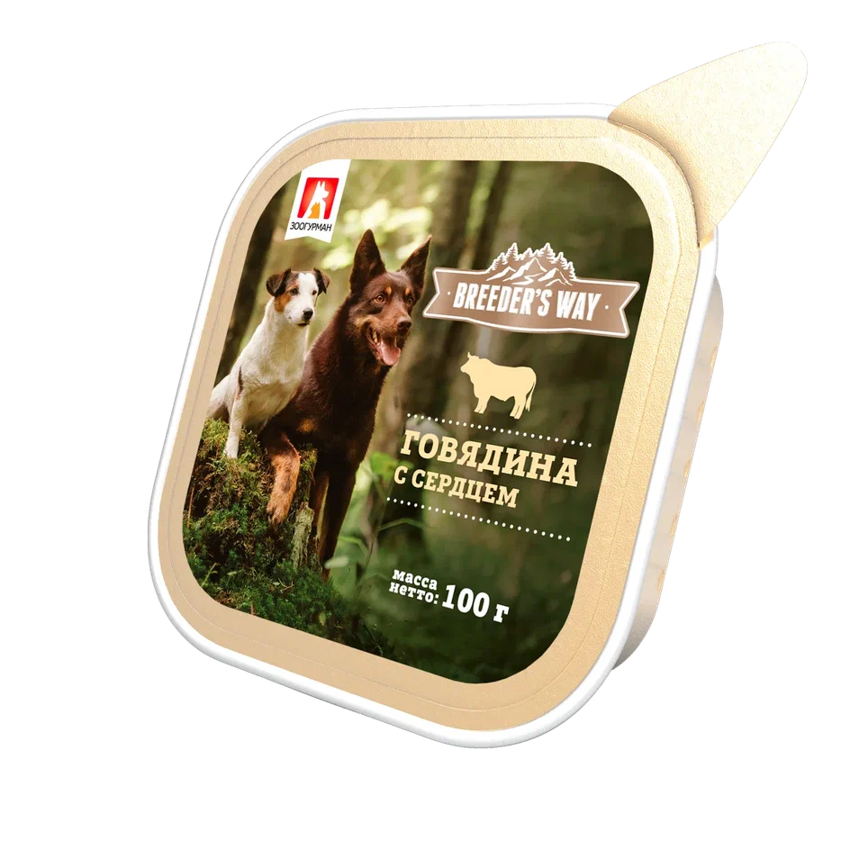 Breeder's way консервы (ламистер) для собак с говядиной и сердцем 100г фото, цены, купить