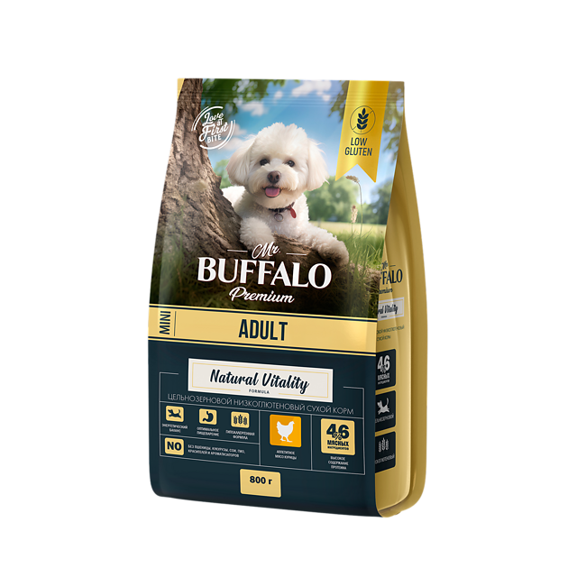 Mr.Buffalo ADULT MINI с курицей для собак мелких пород 800 г фото, цены, купить