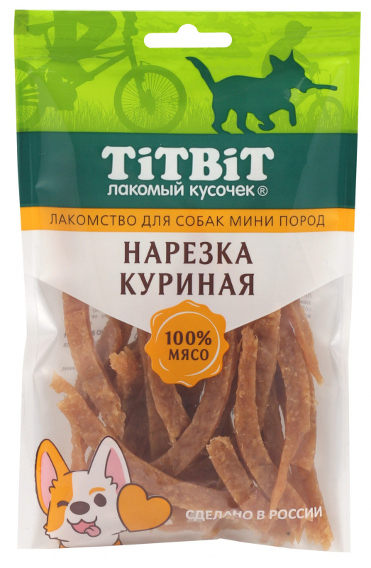 TiTBiT Нарезка куриная для собак мини пород 70 г фото, цены, купить