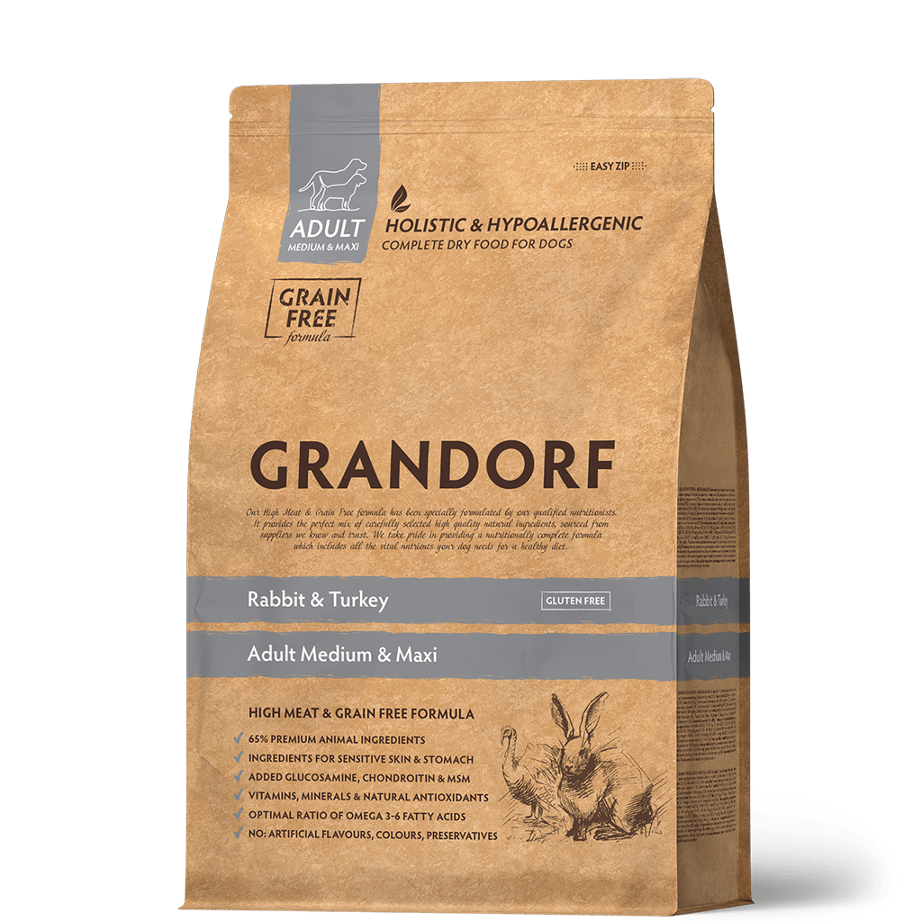 GRANDORF MEDIUM&MAXI для собак средних и крупных пород с кроликом и индейкой 3кг фото, цены, купить