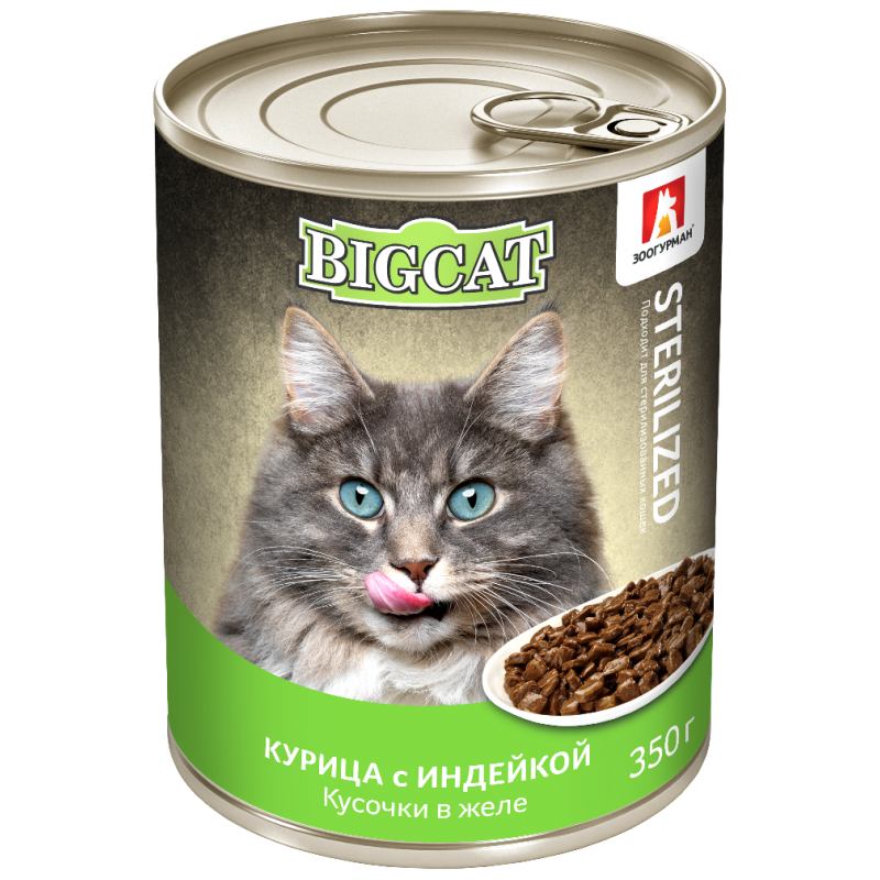 Зоогурман BIG CAT консервы для кошек с курицей и индейкой 350г  фото, цены, купить