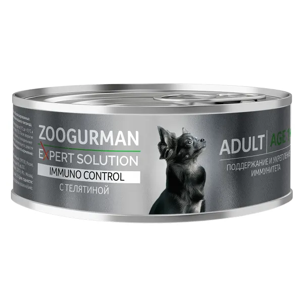 Zoogurman EXPERT Solution Immuno Control консервы 100г, телятина, для собак фото, цены, купить