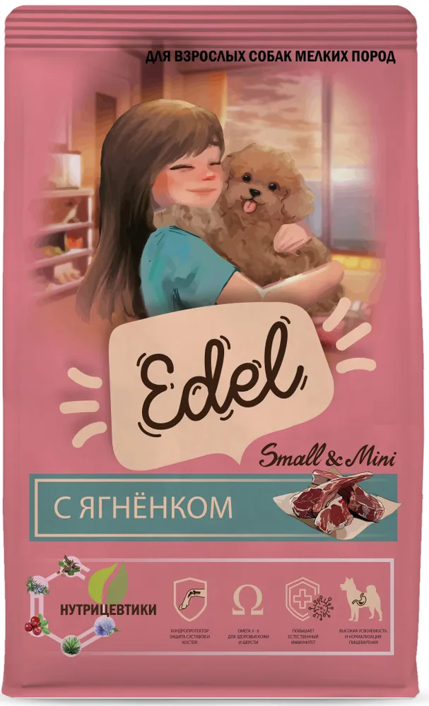 Edel Mini Lamb сухой корм для собак малых пород с ягненком 10кг фото, цены, купить
