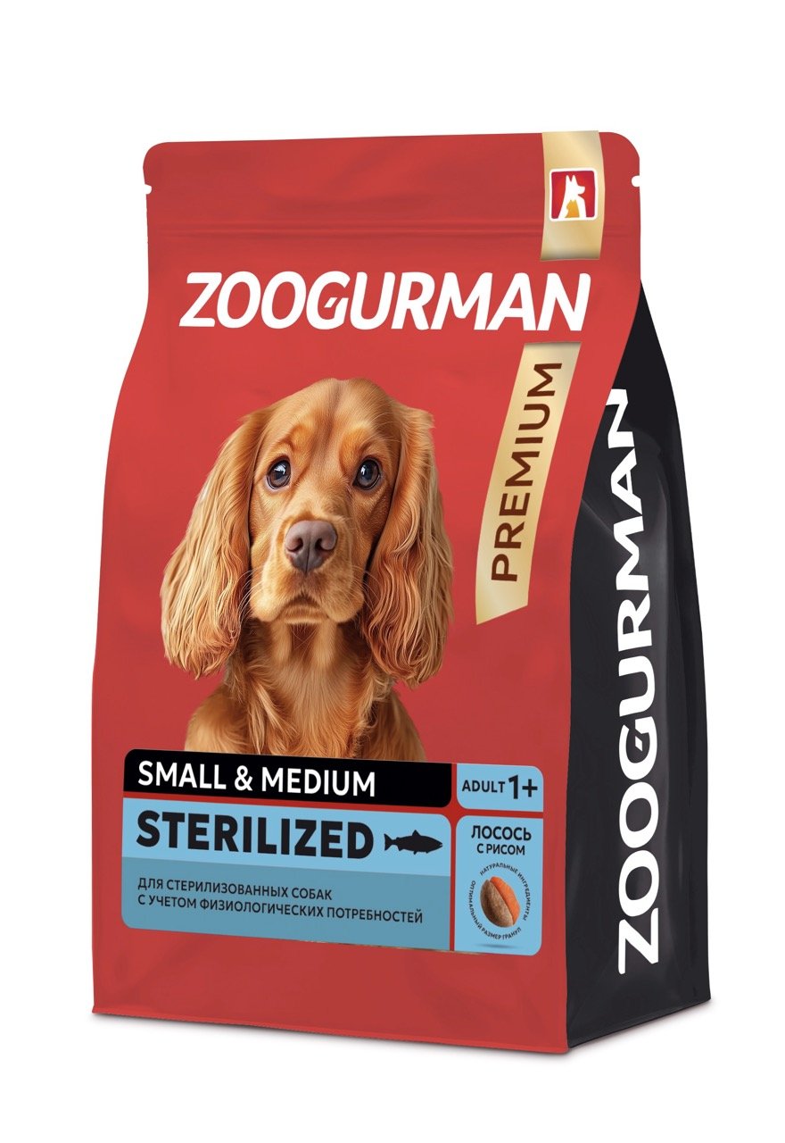 Zoogurman Red  для взрослых стерилизованных собак мелких и средних пород с лососем и рисом 1,2 кг фото, цены, купить