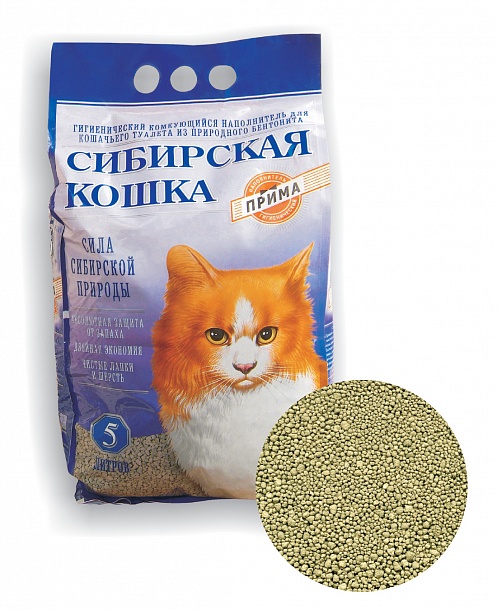 Сибирская Кошка "Прима" 5л (комкующийся) фото, цены, купить