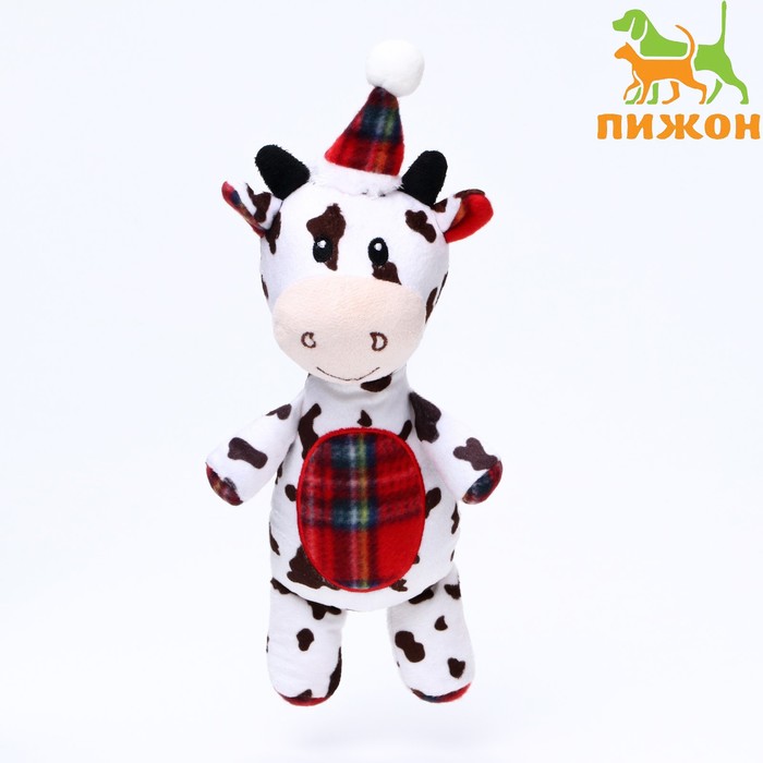 Игрушка мягкая для собак "Корова" с пищалкой 35*17см фото, цены, купить