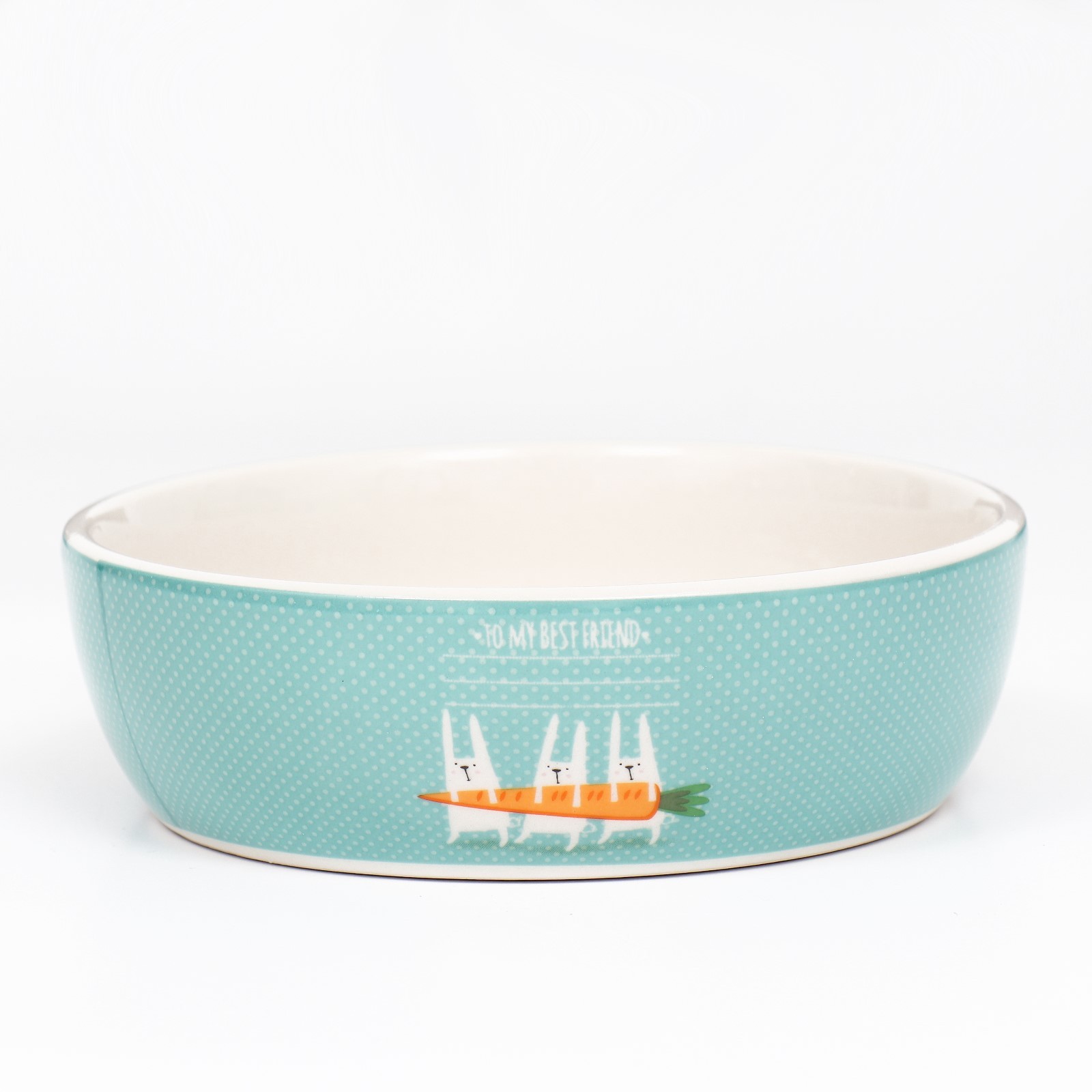 Миска керамическая "Для кроликов" 300мл, 12 х 3,5 см 