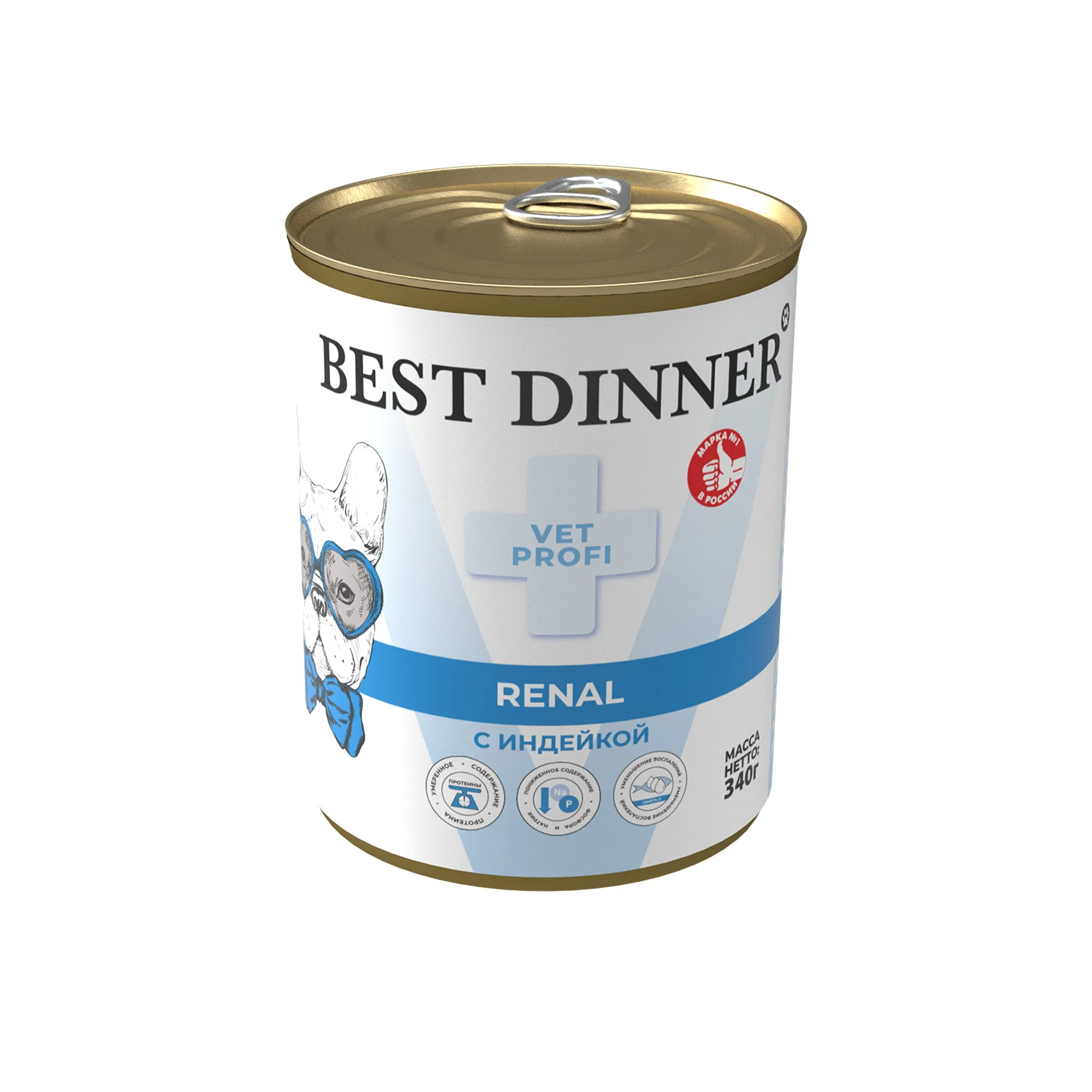 Best Dinner VET PROFI Renal консервы с индейкой при болезнях почек у собак 340г фото, цены, купить