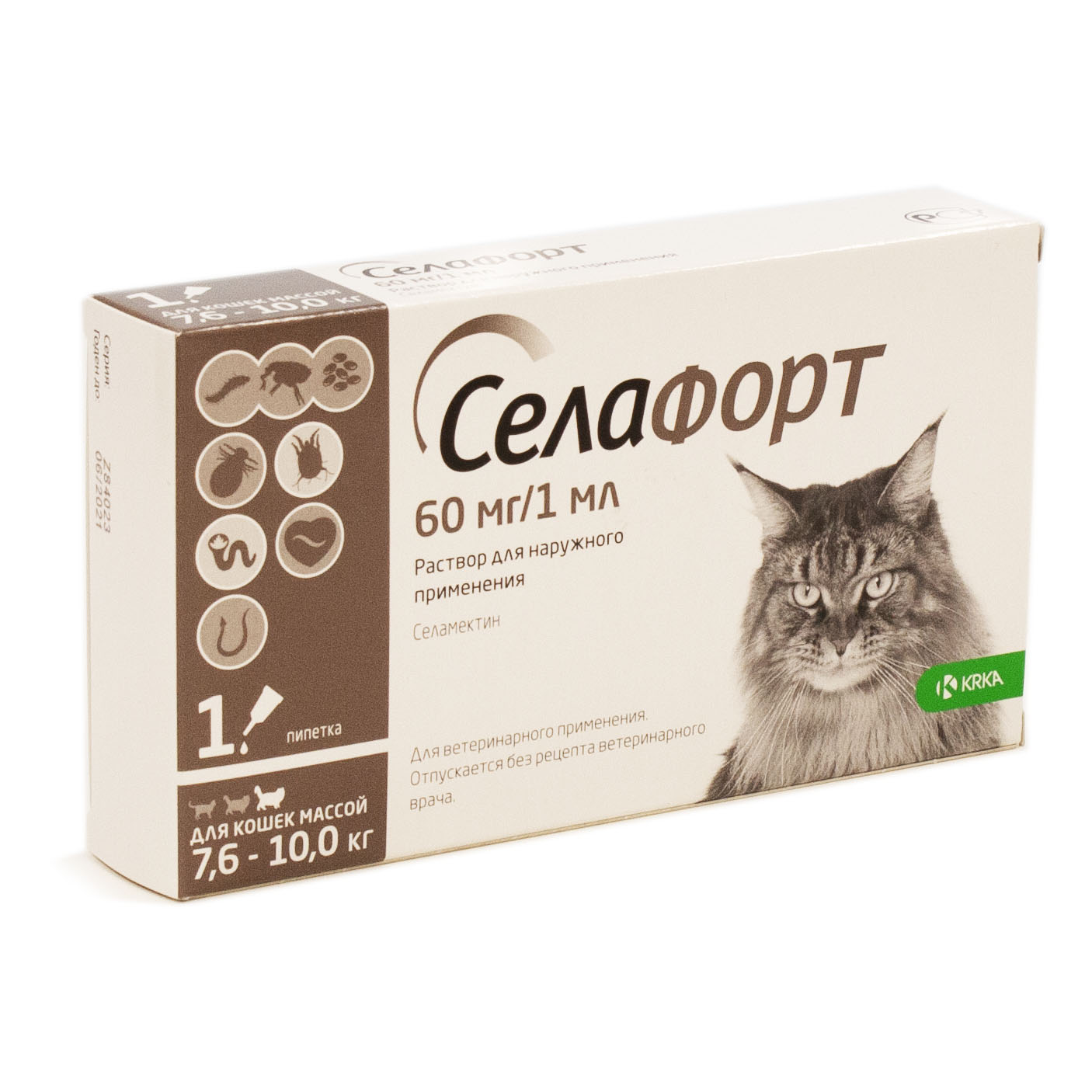 Селафорт (1пип*60мг/1мл) 7,6-10кгкапли на холку для кошек фото, цены, купить