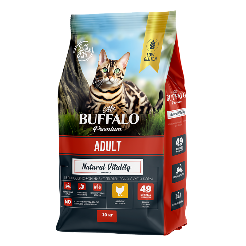 Mr.Buffalo ADULT с курицей для кошек 10кг фото, цены, купить