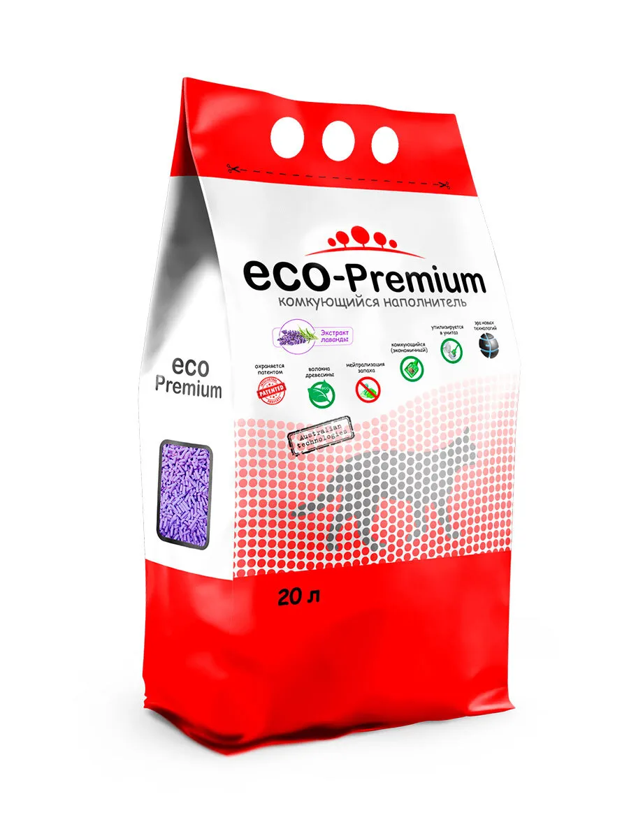 Наполнитель ECO Premium Лаванда древесный, 20л-7,6кг фото, цены, купить