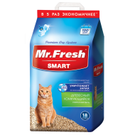 Mr. Fresh Smart древесный комкующийся наполнитель для короткошерстных кошек 18л/8,4кг  фото, цены, купить