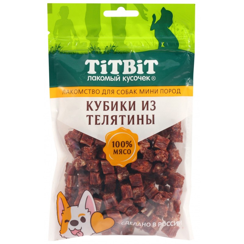 TiTBiT Кубики из Телятины для Мини пород 100г фото, цены, купить