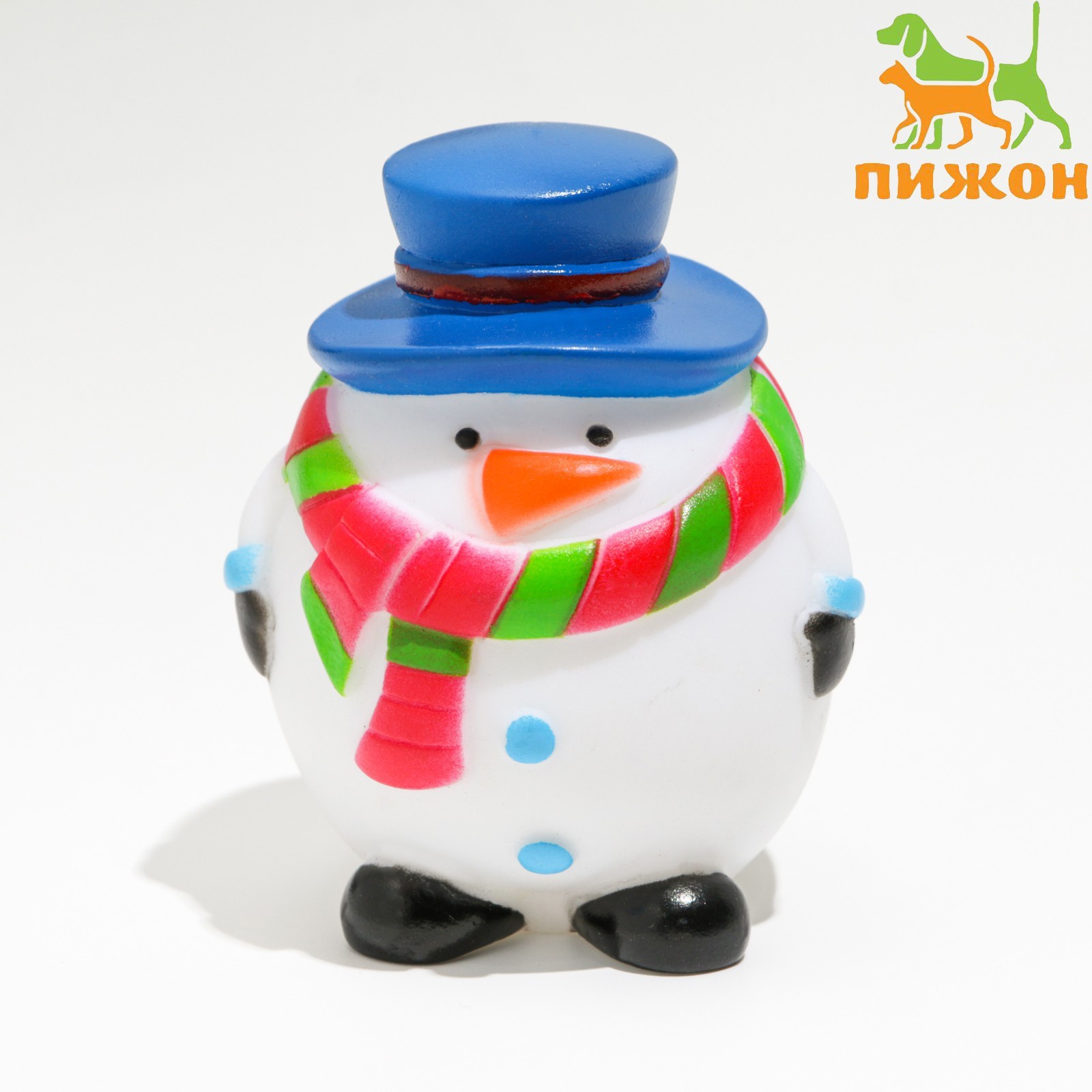 Игрушка пищащая для собак "Снеговик" виниловая 6,7*8,5см фото, цены, купить