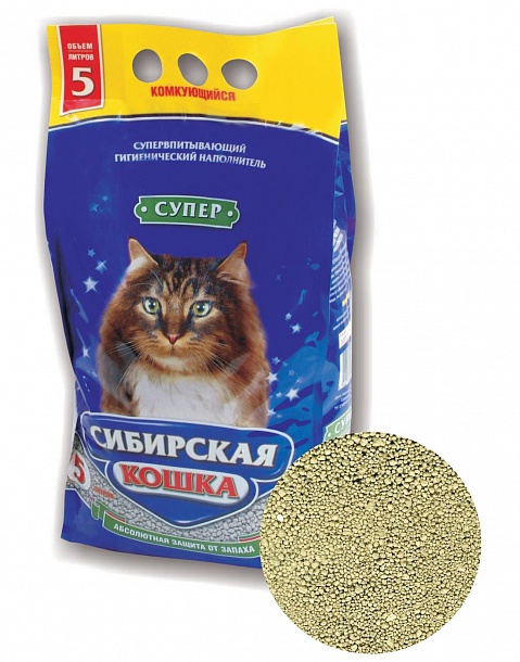 Сибирская Кошка "Супер" 5л (комкующийся) фото, цены, купить