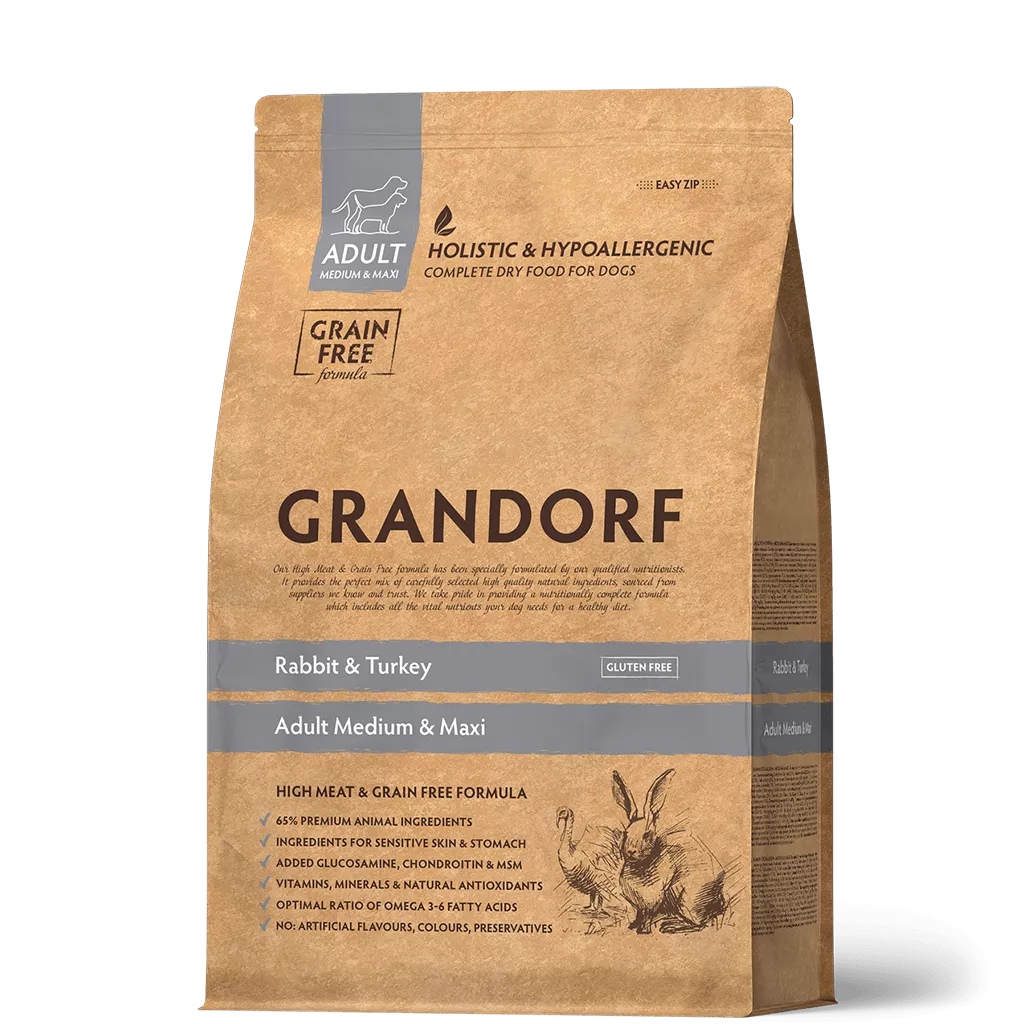 GRANDORF беззерновой корм кролик, индейка с картофелем для собак средних и крупных пород 10кг  фото, цены, купить