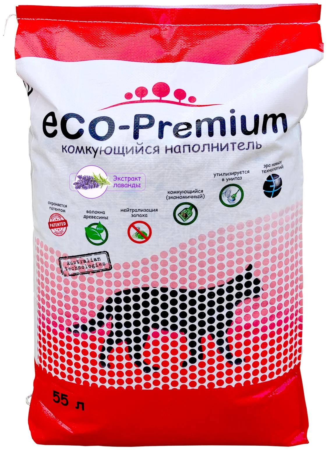 Наполнитель ECO Premium Лаванда древесный, 55л/20кг  фото, цены, купить