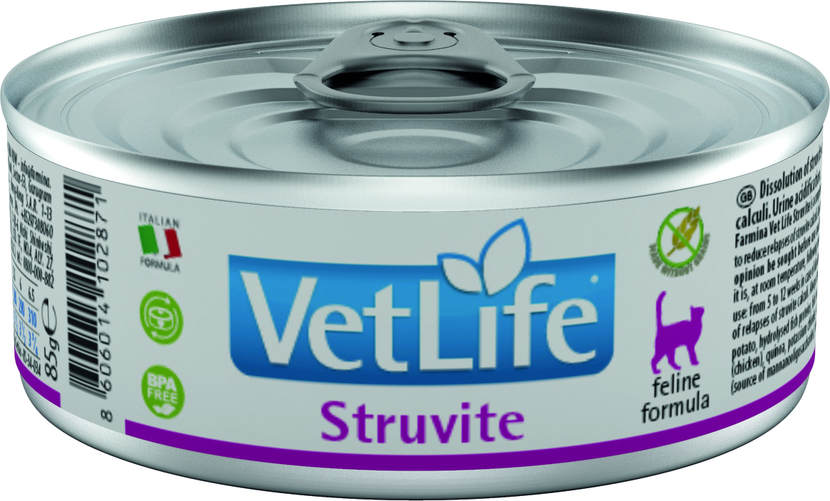 Farmina VetLife Struvite Консервы паштет 85г при струвитах у кошек фото, цены, купить