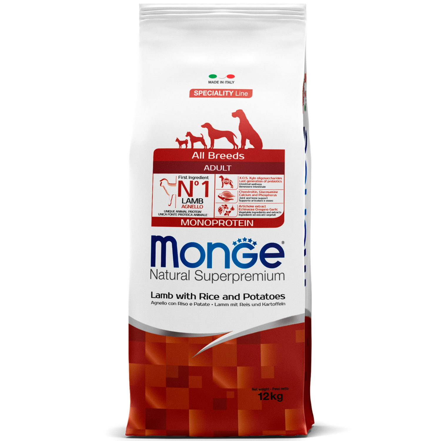 Monge Speciality Line Monoprotein сухой для взрослых собак всех пород Ягнёнок/Рис 12кг фото, цены, купить
