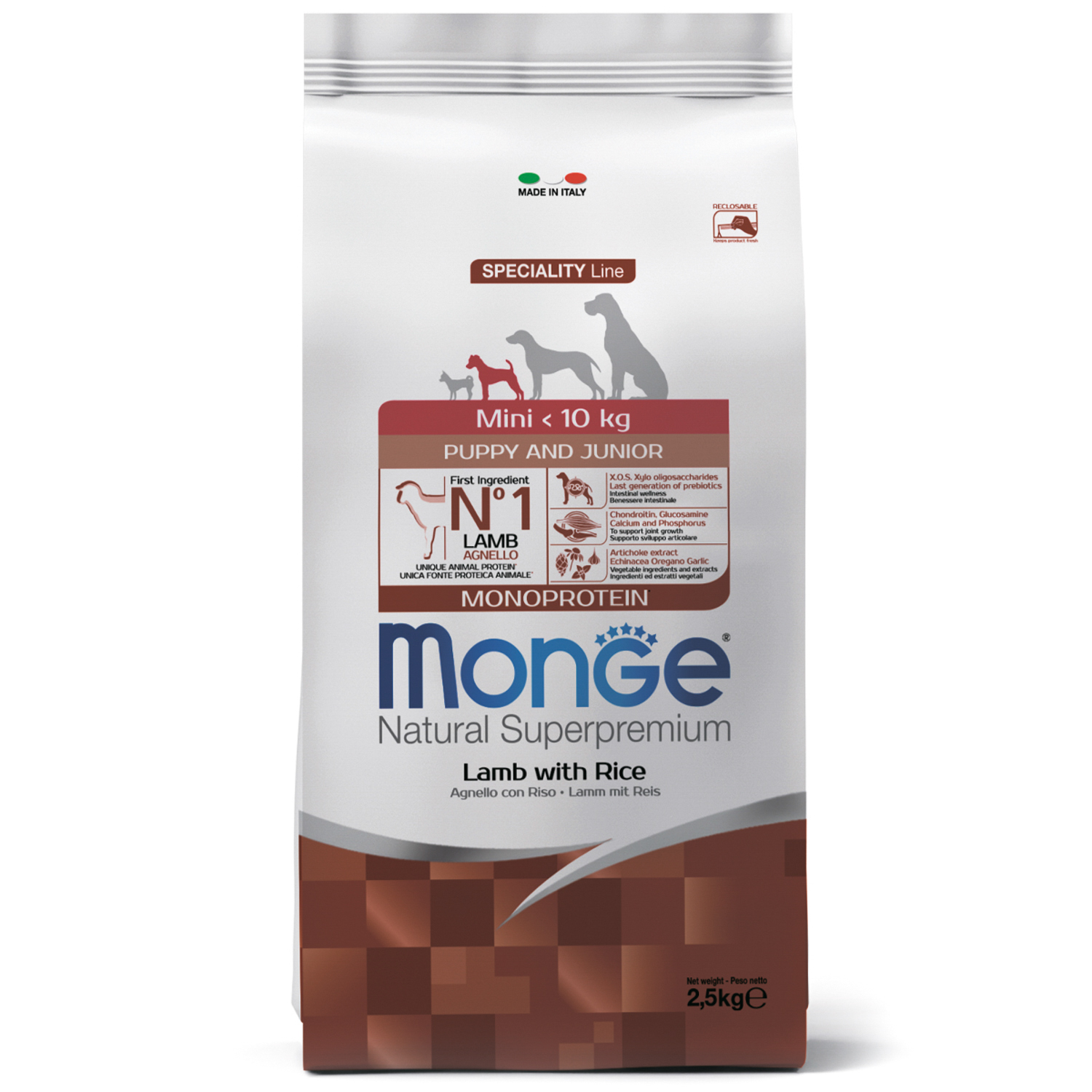 Monge Speciality Line сухой для щенков всех пород Ягнёнок/Рис 2,5кг фото, цены, купить