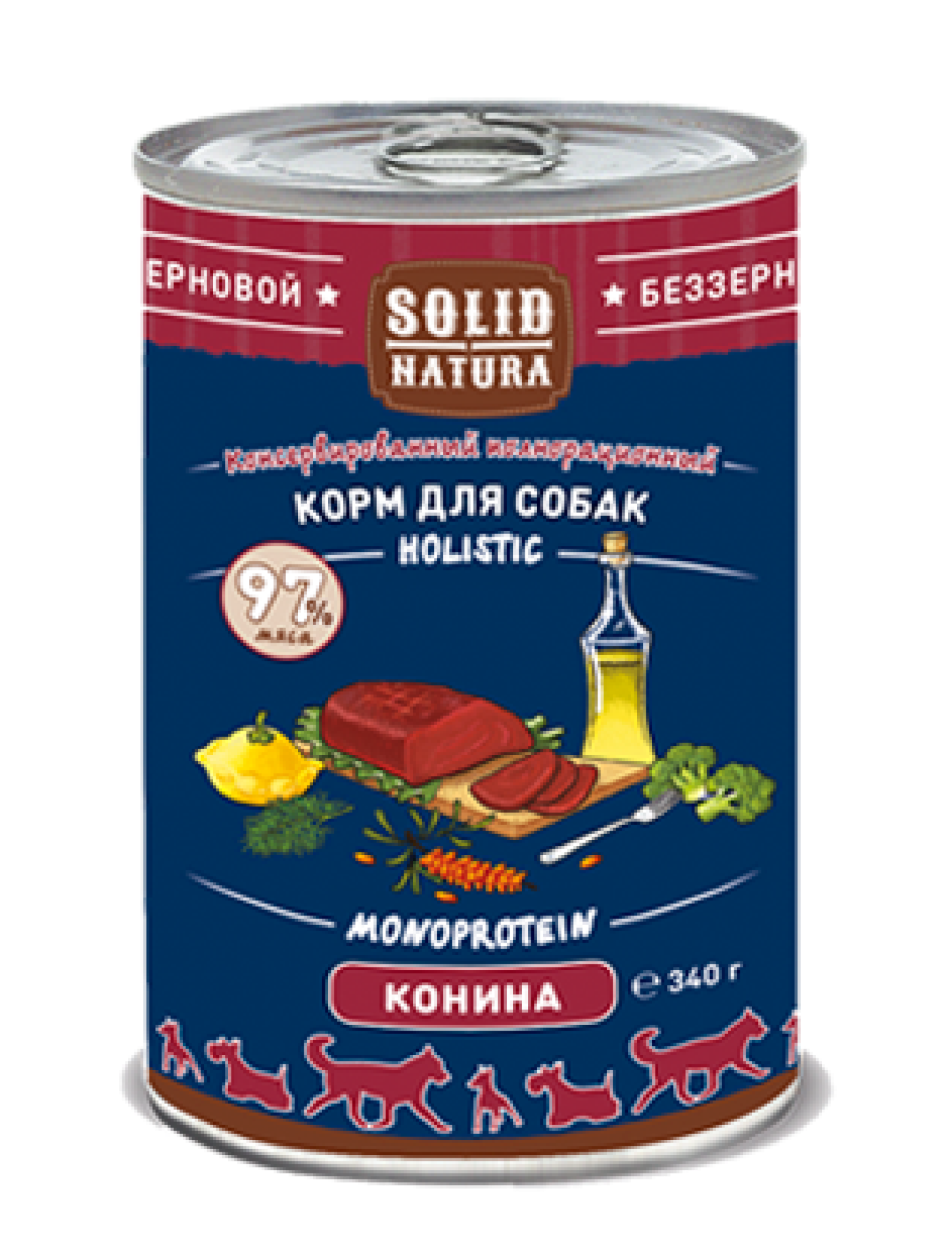 Solid Natura Holistic консервы для собак конина 340г фото, цены, купить