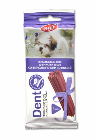 Biff Кость DENT со вкусом Печени Говядины для мелких собак 4шт фото, цены, купить