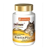 Витамины Unitabs BiotinPlus с Q10 для кошек, 120таб фото, цены, купить