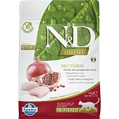Farmina N&D Neutered Chicken&Pomegranate беззерновой, курица, гранат для кастр. стерил. кошек 300г фото, цены, купить