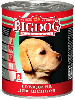 Зоогурман BIG DOG консервы 850г с говядиной для щенков  фото, цены, купить